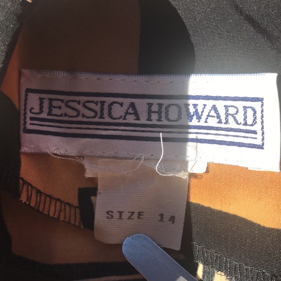 VINTAGE 80’s Abstract Print Shift Dress Size 14 - Picture 5 of 5